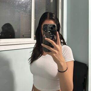 white crop top